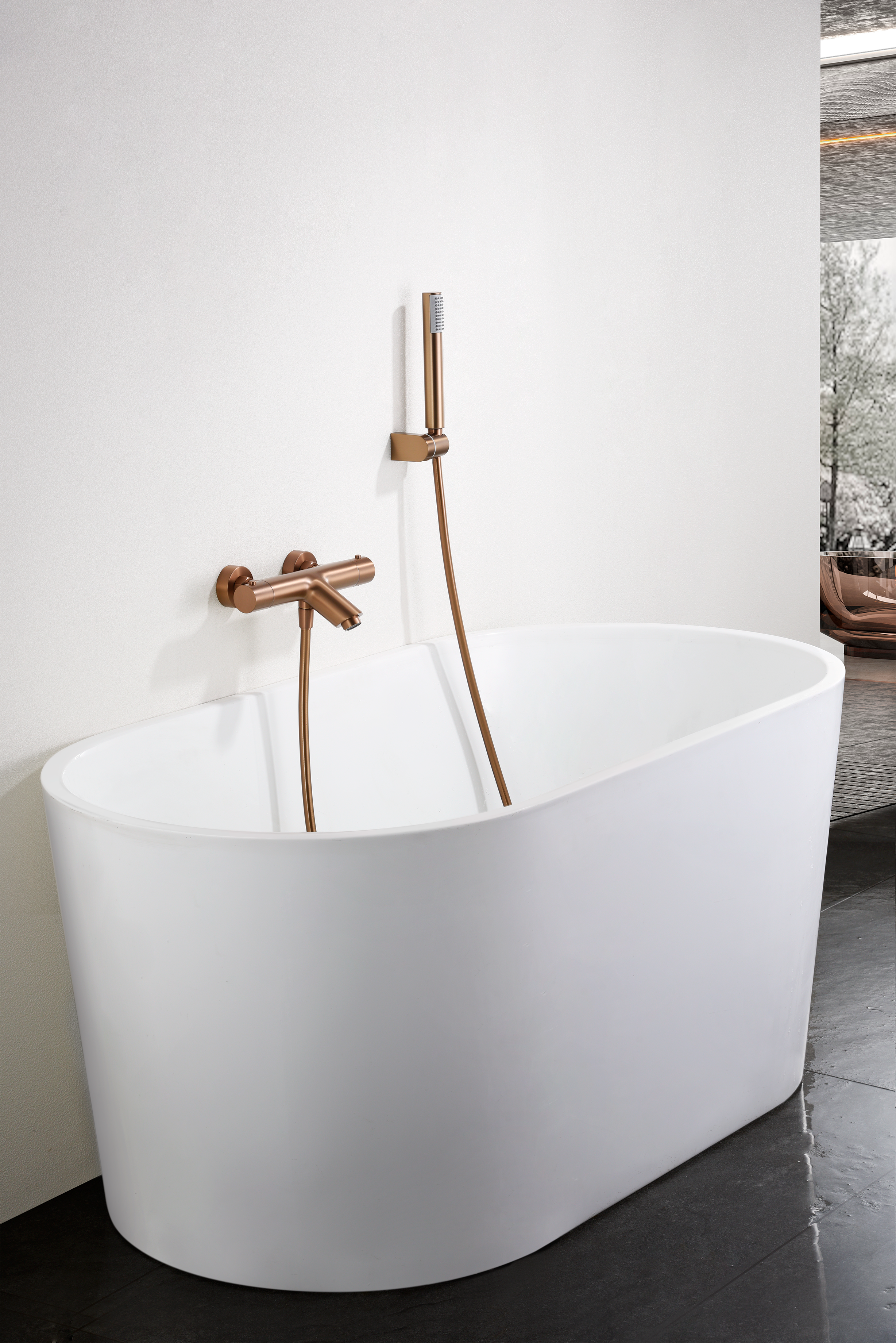MITIGEUR BAIN/DOUCHE THERMOSTATIQUE OR ROSE BROSSE