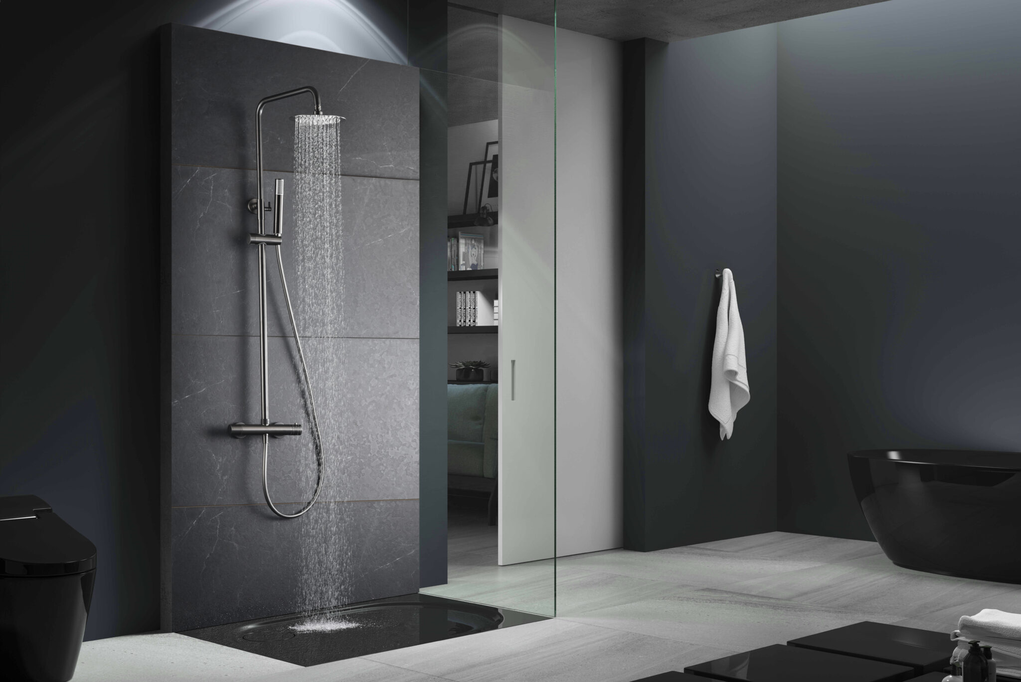 ENSEMBLE DE DOUCHE THERMOSTATIQUE BLACK GUN METAL BTM039/BGM