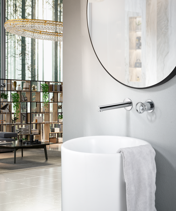 MITIGEUR MONOCOMMANDE ENCASTRE CHROME GLC033