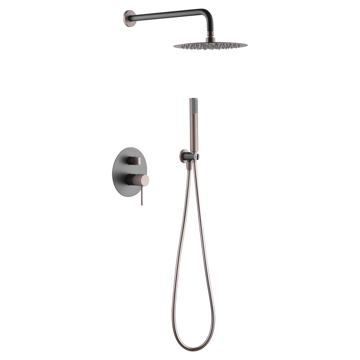 ENSEMBLE DE DOUCHE ENCASTRE GRIS MAT / CHAMPAGNE GPD038/GC