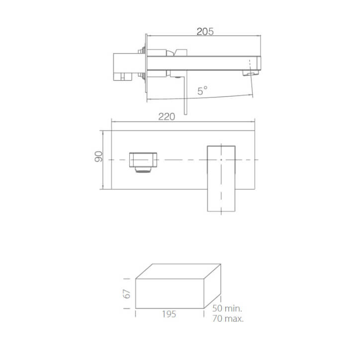 MITIGEUR MONOCOMMANDE ENCASTRE BLANC MAT GLE020/BL