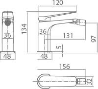MITIGEUR DE BIDET MONOCOMMANDE OR ROSE BROSSE BDN047-2ORC