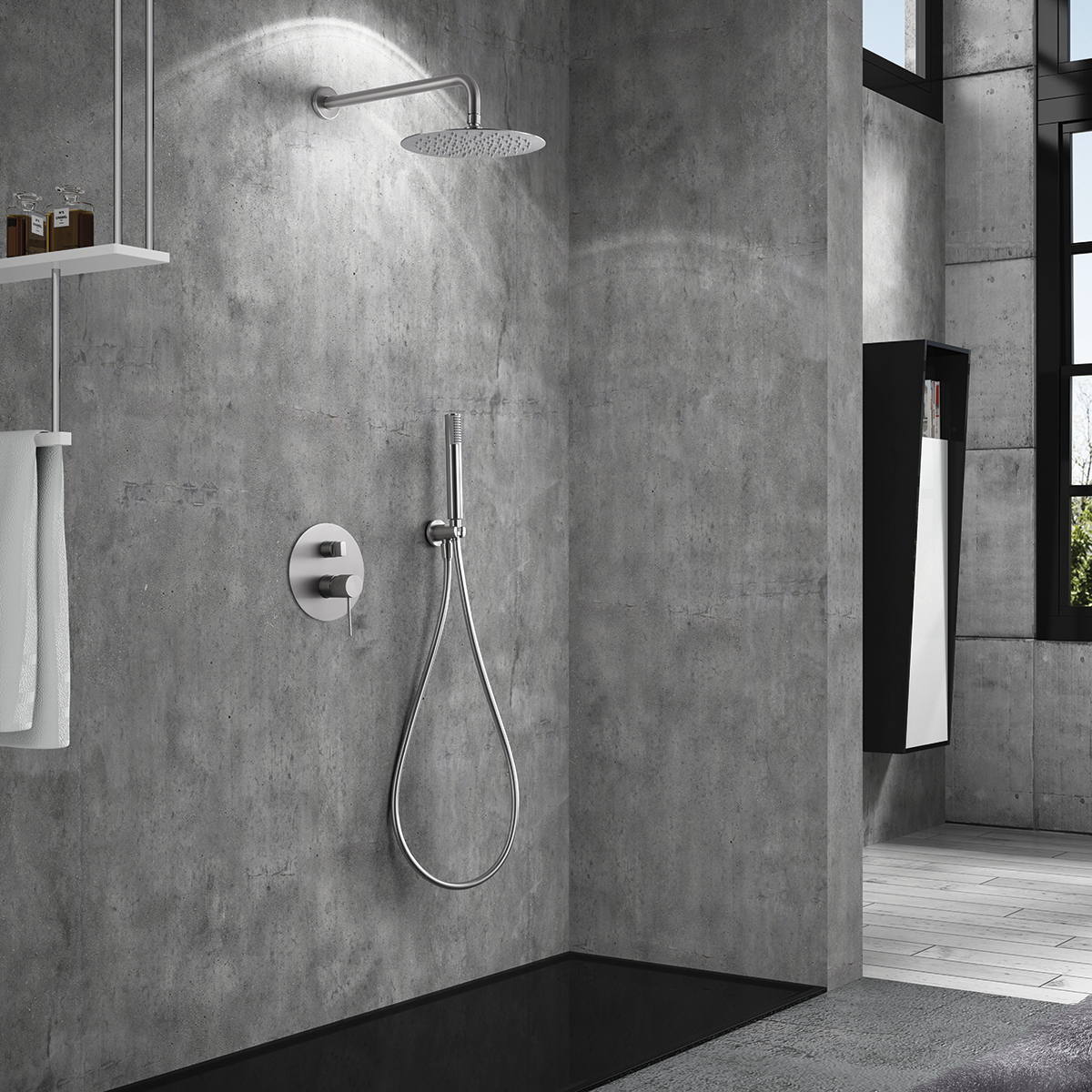 ENSEMBLE DE DOUCHE ENCASTRE NICKEL BROSSE GPD038/NQ