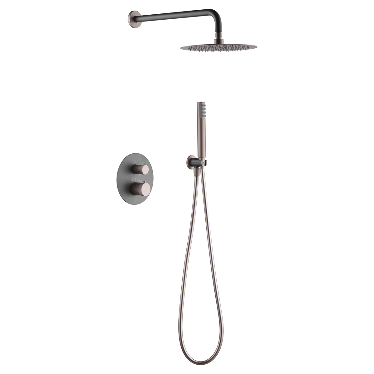 ENSEMBLE DE DOUCHE ENCASTRE GRIS MAT / CHAMPAGNE GTD038/GC