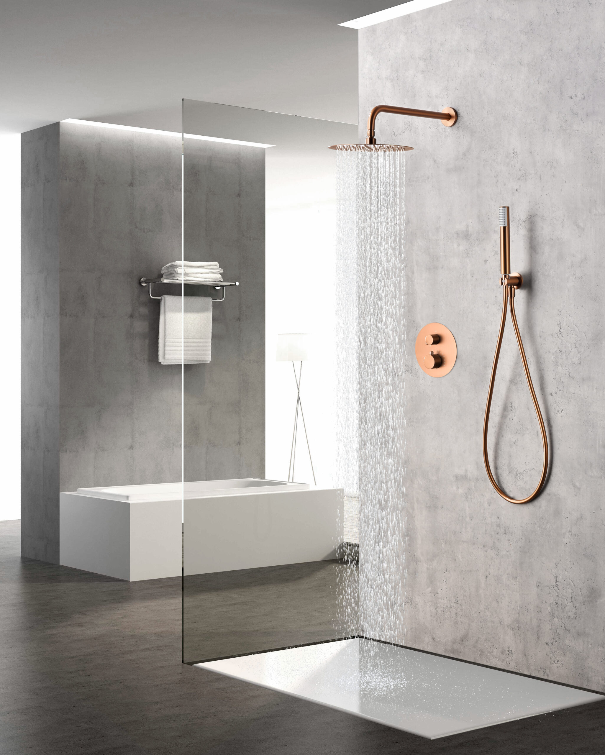 ENSEMBLE DE DOUCHE ENCASTRE OR ROSE DORE GTM039/ORC