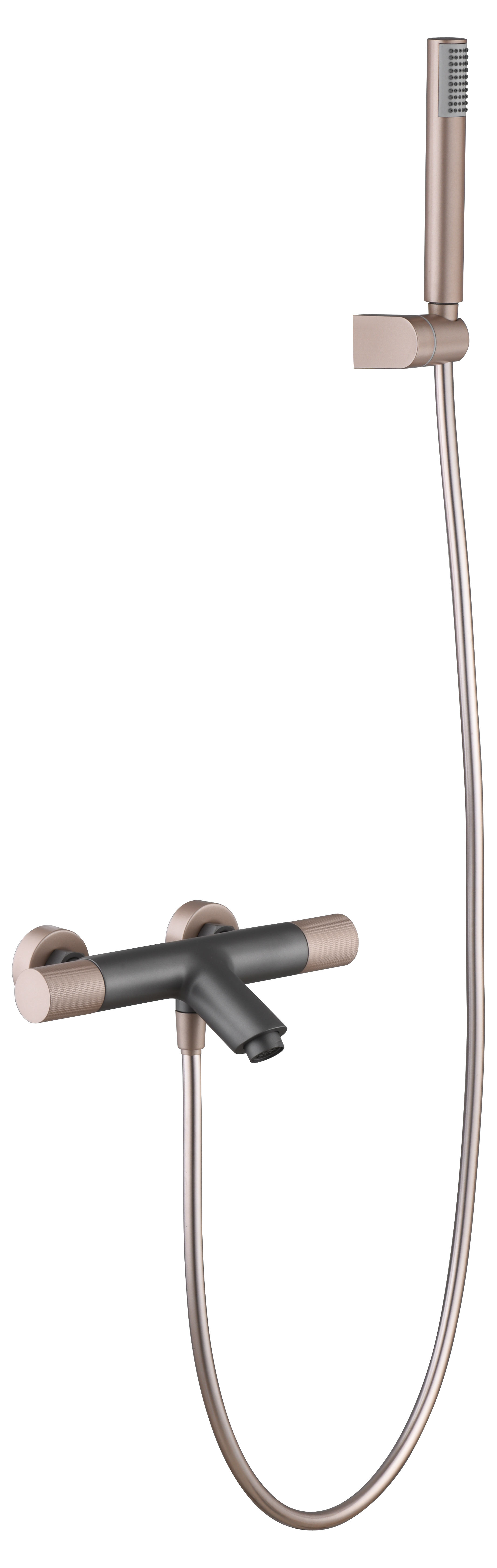 MITIGEUR THERMOSTATIQUE BAIN DOUCHE GRIS MAT / CHAMPAGNE BTD038-4GC