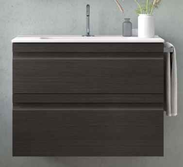 MEUBLE NATALIA  SUSPENDU 2 TIROIRS + VASQUE CERAMIQUE PLUS