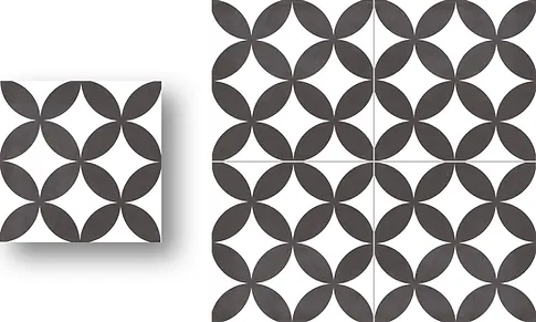 DECOR FLEUR NOIR 20X20