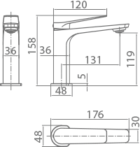 MITIGEUR MONOCOMMANDE BEC HAUT NOIR MAT BDN047-3NG