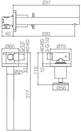 MITIGEUR MONOCOMMANDE ENCASTRE NOIR MAT GLC033/NG