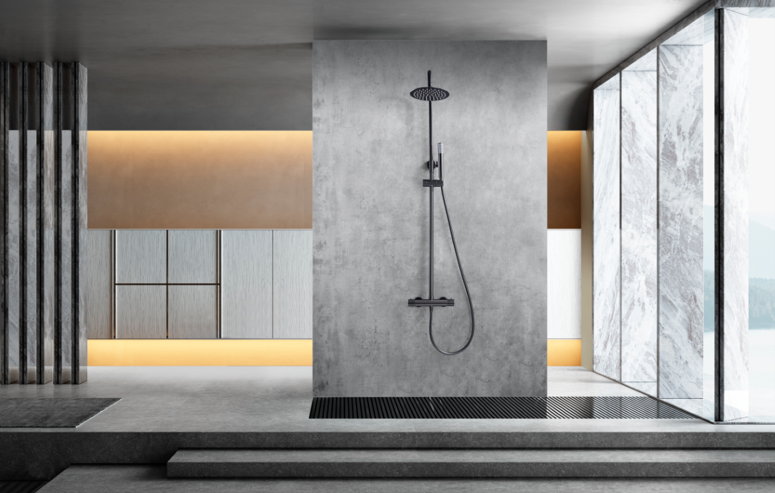 ENSEMBLE DE DOUCHE THERMOSTATIQUE BLACK GUN METAL BTG053/BGM