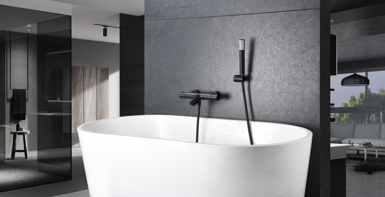 MITIGEUR BAIN/DOUCHE THERMOSTATIQUE NOIR MAT BTG053-4NG