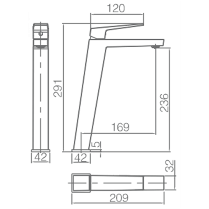 MITIGEUR MONOCOMMANDE CHROME BEC HAUT BDAR025-3