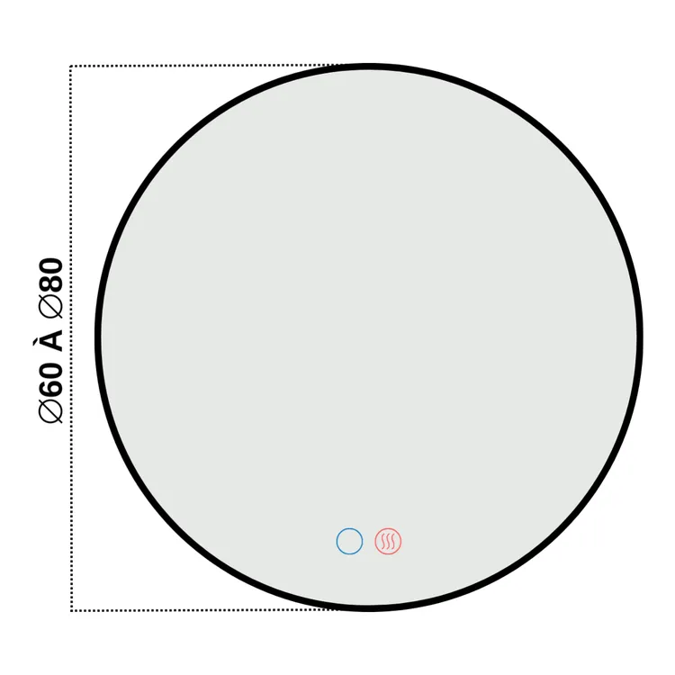 MIROIR ROND FUN NOIR MAT