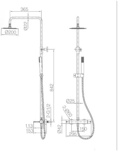 ENSEMBLE DE DOUCHE CHROME BDM039