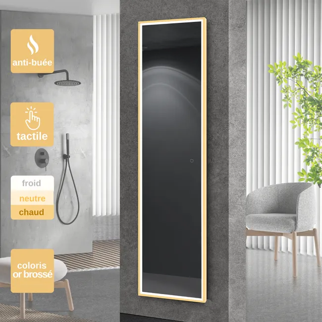 MIROIR NEW YORK OR BROSSE 40X160 cm