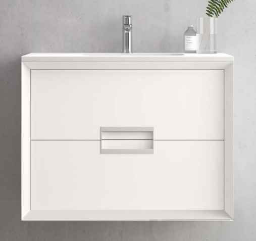 MEUBLE NOVUS SUSPENDU 2 TIROIRS + VASQUE EN PIERRE COMPACTE