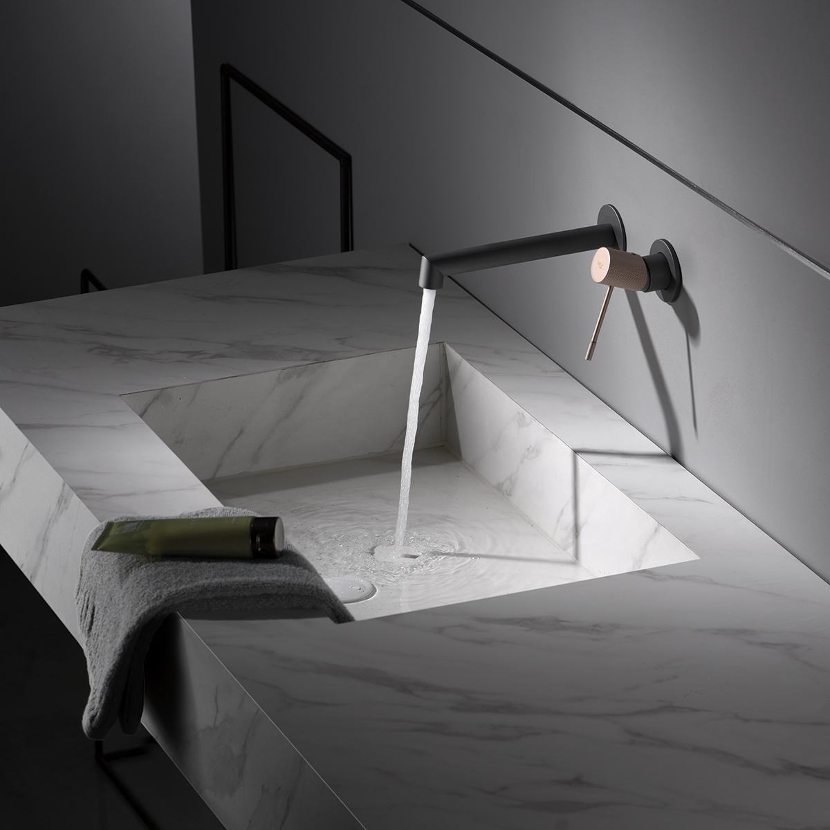 MITIGEUR ENCASTRE MONOCOMMANDE LAITON GRIS MAT / CHAMPAGNE GLD038/GC