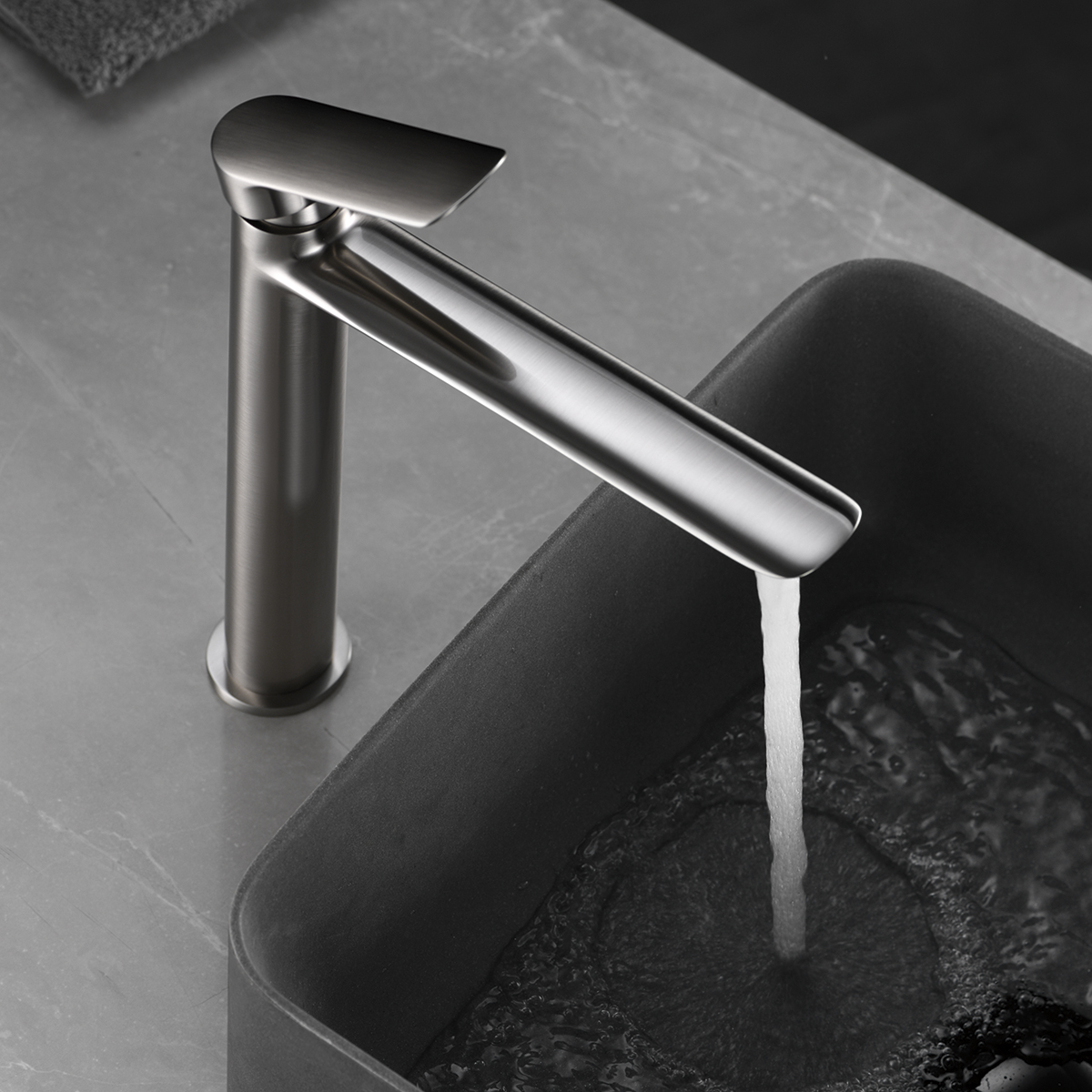 MITIGEUR MONOCOMMANDE BEC HAUT NICKEL BROSSE BDG040-3NQ