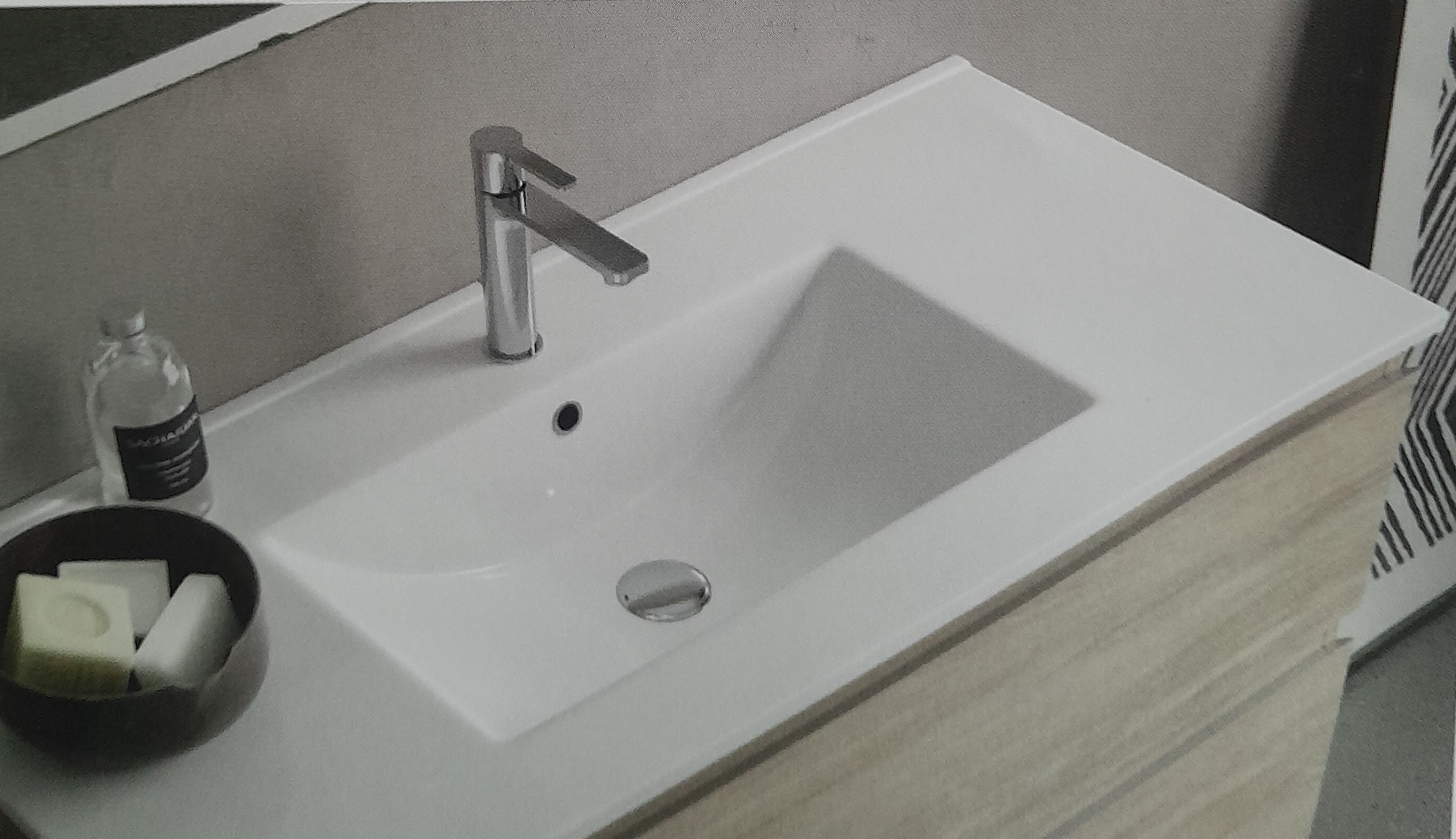 MEUBLE NATALIA  SUSPENDU 2 TIROIRS + VASQUE CERAMIQUE PLUS