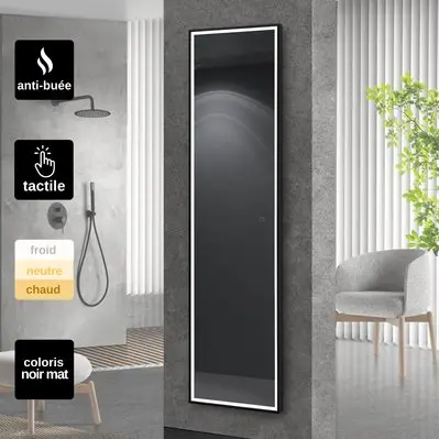 MIROIR NEW YORK NOIR MAT 40X160 cm