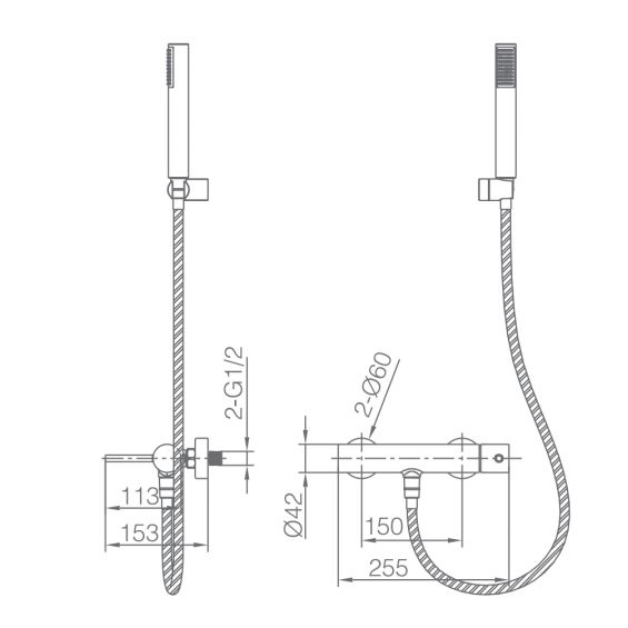 MITIGEUR DE DOUCHE MONOCOMMANDE BLACK GUN METAL BDM039-5BGM