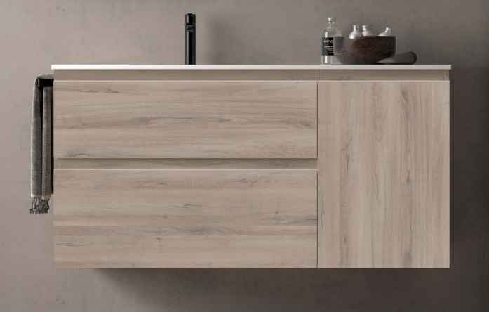 MEUBLE CARMEN SUSPENDU 2 TIROIRS + 1 PORTE + CERAMIQUE PLUS